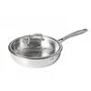 Tigaie din Oțel Inoxidabil Triplu Strat cu Capac 10/11 inch Tigăi Mari Tigaie de Chef cu Inducție, Vase de Bucătărie Antiaderente