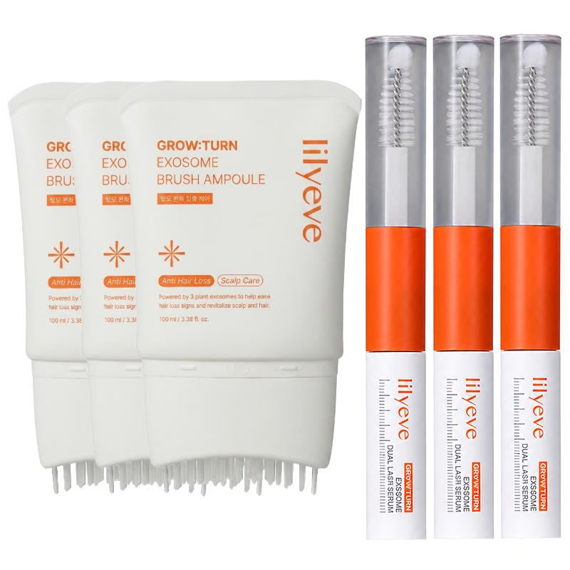 lilyeve Growturn Exosome Brush Ampoule 100ml / lilyeve Dual Lash Serum Clear 4ml + Black 4ml  (6 Optionen)