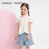 Balabala Girls' Sweet Heart Print Short-Sleeve T-shirt