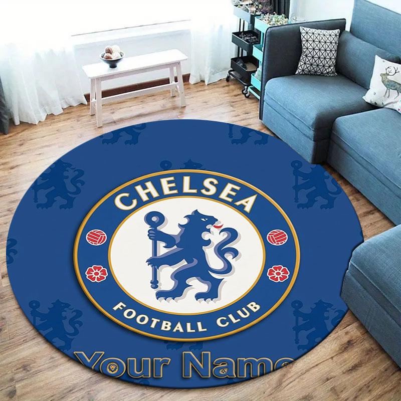 Chelsea F Custom Name Round Area Rug,Carpet Rug for Living Room Bedroom Sofa Playroom Decor,Non-slip Floor Mat