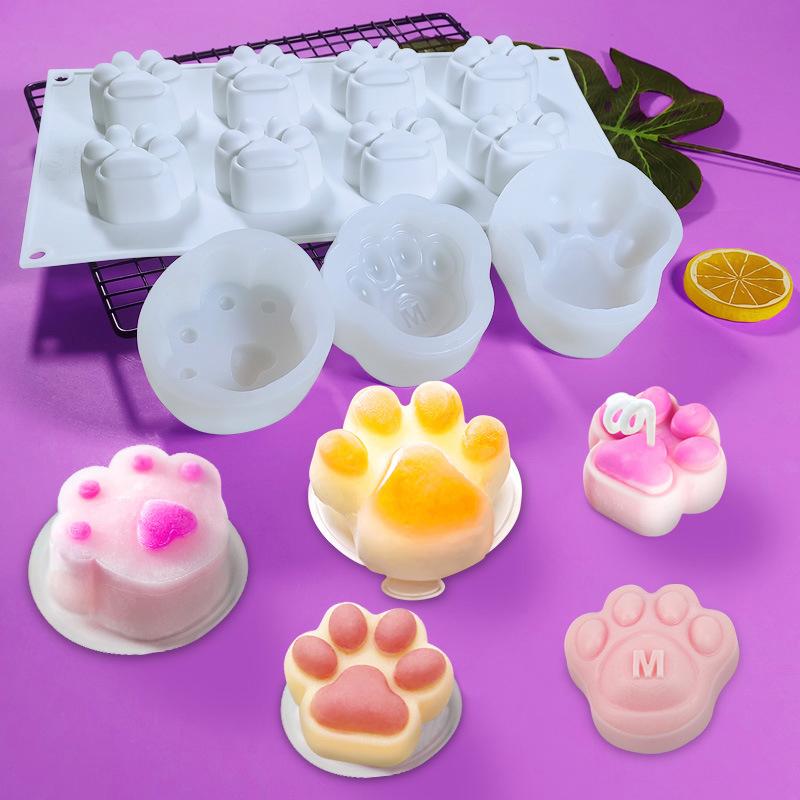 3D Cat Claw Mousse Cake Silicone Mold Diy Chocolate Jelly Pudding Mold Making Ice Tray Home Baking Accessories Wedding Crafts