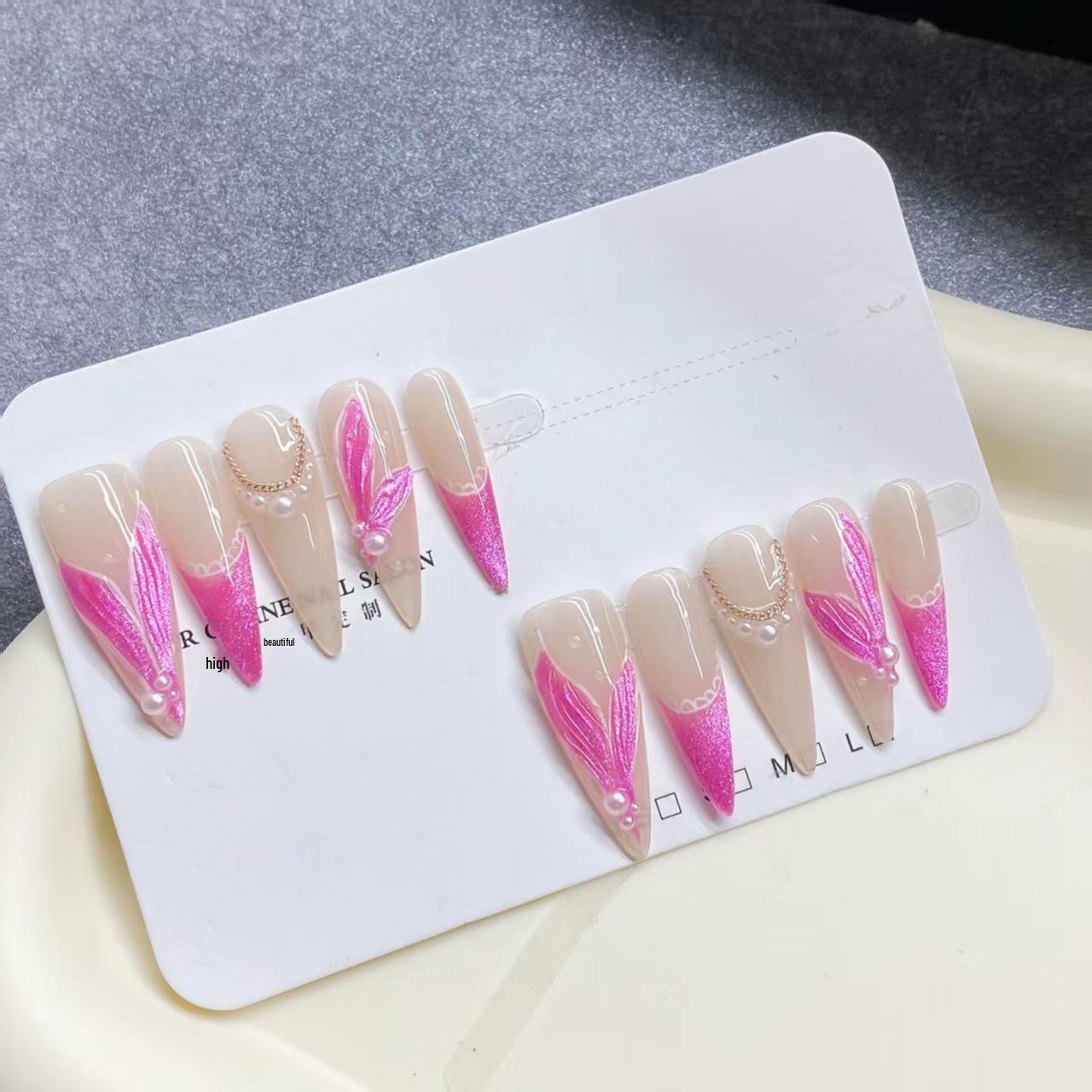 3D Ручная Роспись  Хвост Русалки  Набор для Длинных Ногтей Large