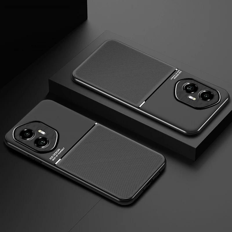 Custodia Magnetica con Texture per Auto per Honor 400 Pro in Silicone Morbido Antiurto Protettiva Copertura Posteriore per Huawei Honor 400 Lite