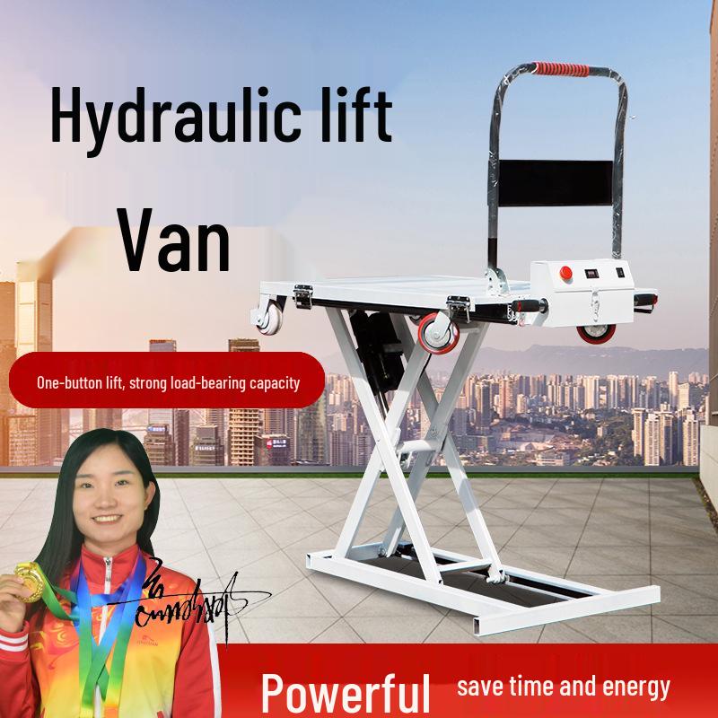 Electric Car Portable Scissor Lifting Table with Retractable Steel Plate