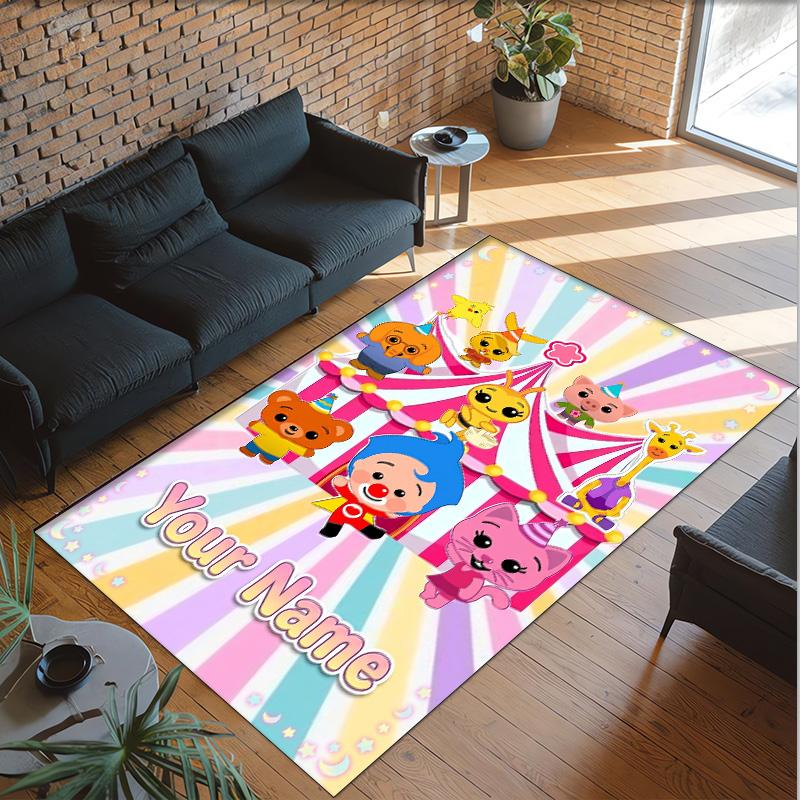 Personalized Crystal Velvet Carpet Custom Name Text,El Payaso Plim Plim Anti Slip Area Rug For Home Decoration