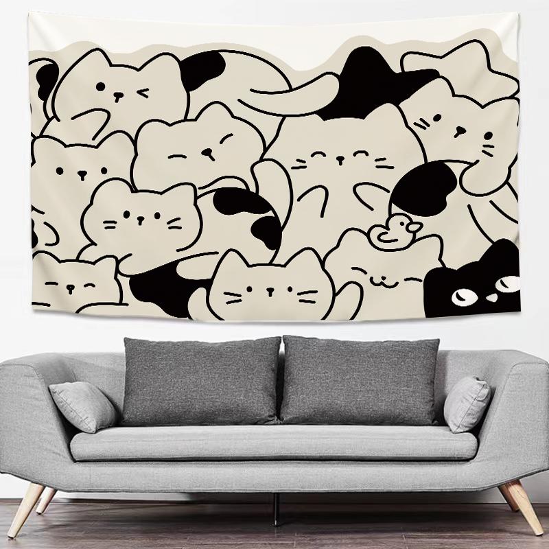 Cartoon cute puppy tapestry bedroom living room bedside hanging cloth room transformation tapestry wall cloth background