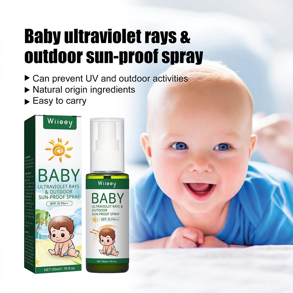 Spray Impermeabile per Bambini all'Aperto Fragranza Delicata Spruzzatore Solare Lavabile Ingredienti Naturali Spray Solari per