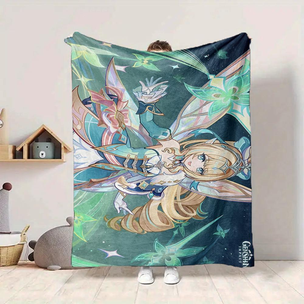 1Pc Fantasy Fairy Tale World Flannel Blanket, Soft And Comfortable, Casual Warm, Camping Travel, Christmas, Halloween Xmas Gift S1743