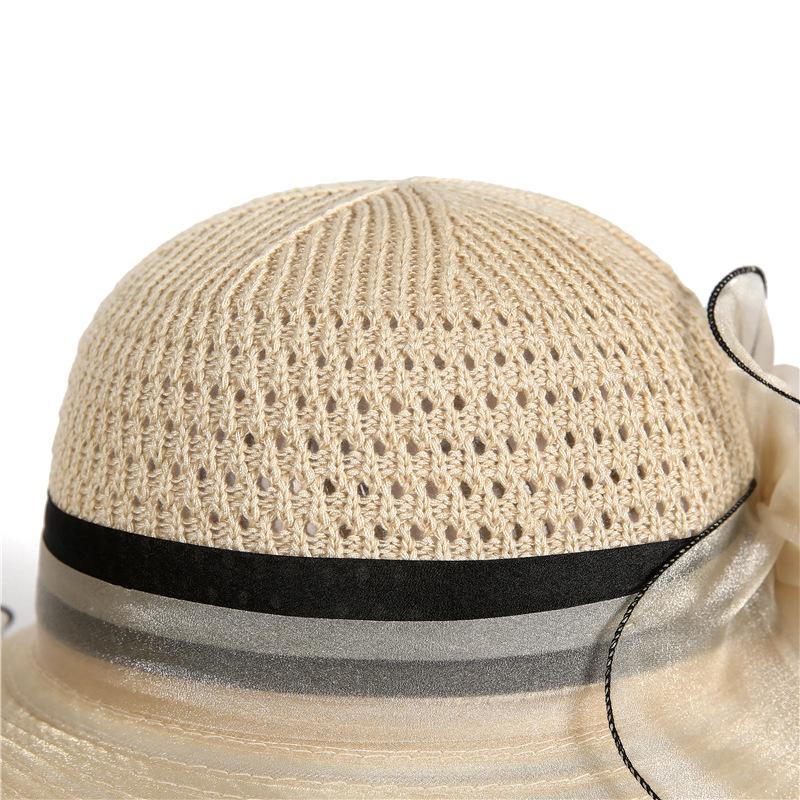 Summer New Hat Ladies Sunscreen Hat Elegant Mother High Sense Sunshade Top Hat Breathable Organza Bucket Hat