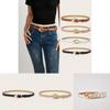 Simple Solid Color Gold Buckle Decoration Women Belt For Casual Denim Styling