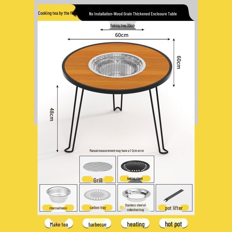 ZISIZ Portable Folding BBQ Grill & Tea Ceremony Stove