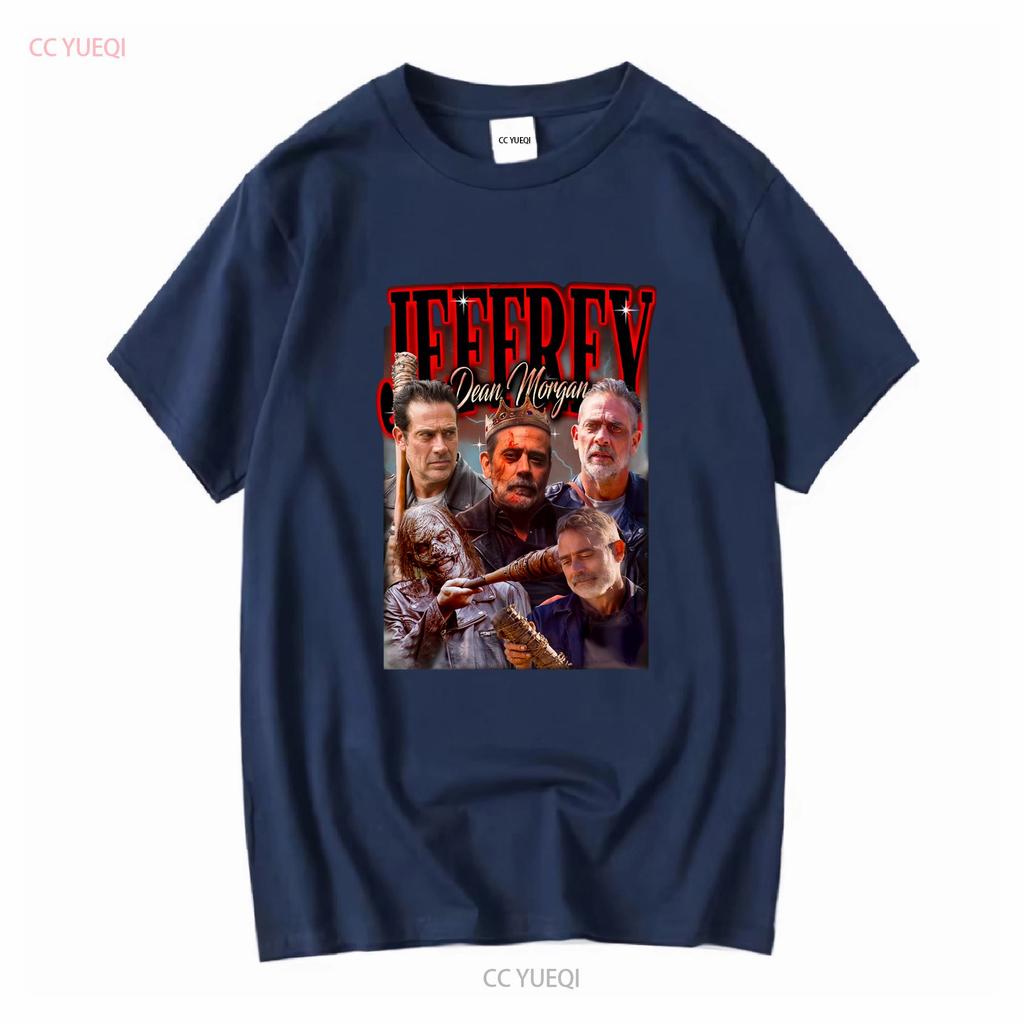 Jeffrey Dean Morgan Maglietta Felpa manica lunga o corta vintage Lavata streetwear Top Per uso quotidiano Casual grafico