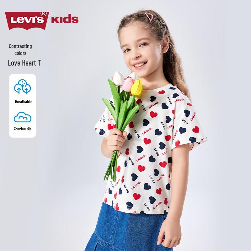Levi s Girls  Heart Short Sleeve T-Shirt S