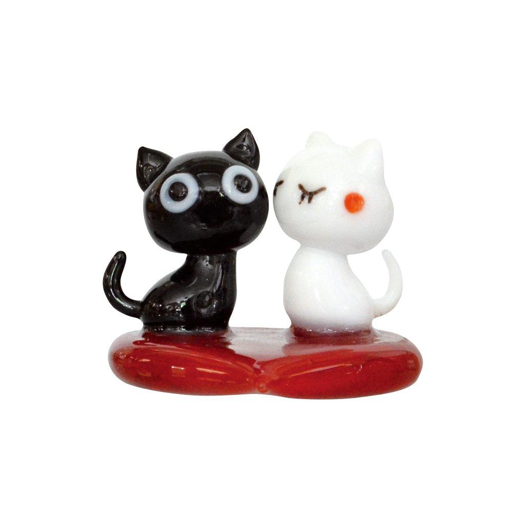 Fourcart Cute Handmade Glass Cat Heart Kiss Cat CYK1542