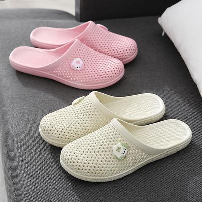 Summer New Flat-bottomed Bag Head Slippers Women's Soft Bottom Non-slip Indoor Bathroom Mop Beach Mop Casual Outer Wear Hollow Mop