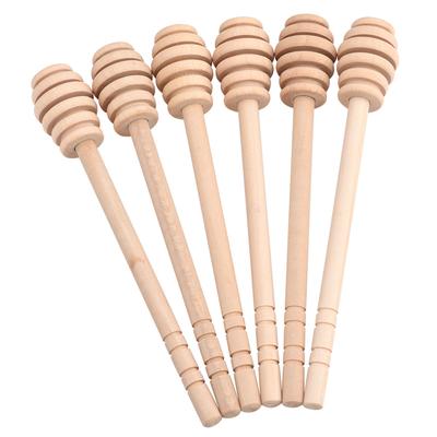 Zk30  Household Wooden Jam Honey Dipper Jar Dispensing Collecting Stirring Rod Stick 16cm