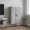 Wall Mounted Cabinet Gray Sonoma 66 x 34.5 x 90 cm Engineered Wood