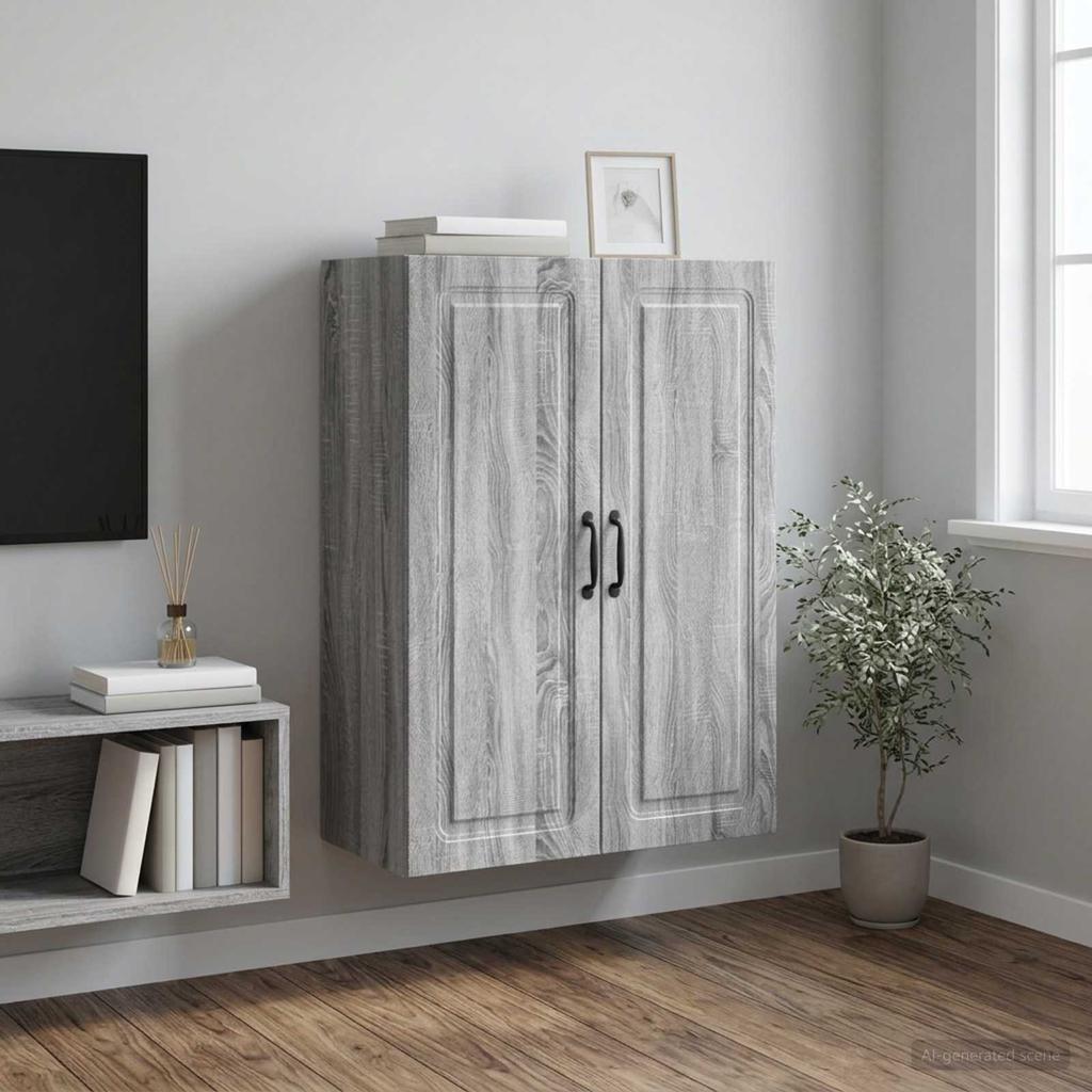Wall Mounted Cabinet Gray Sonoma 66 x 34.5 x 90 cm Engineered Wood