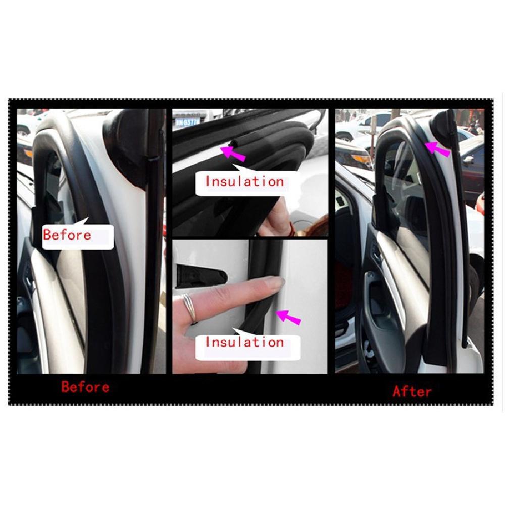 4M Large D-Type Car Door Weather Seal Hollow Strip Rubber Trim Weatherstrip