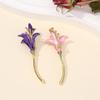 Sturdy Alloy Daffodil Brooch Hand Painted Floral Designs Portable Jewelry for Women