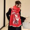 Sailing Oil Painting Scarf: High-End Versatile Women's Warm Shawl - Autumn/Winter 2024