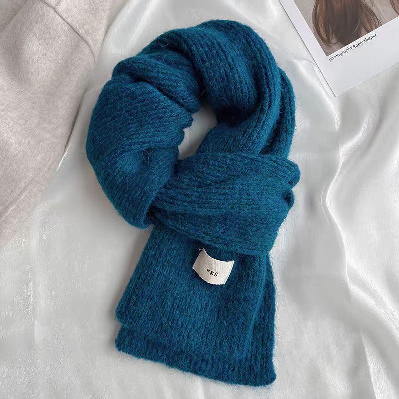 Korean egg containing wool scarf women's winter soft waxy wool knitted warm thickened scarf student ins tide