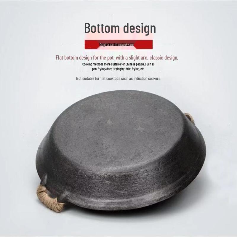 Traditional Cast Iron Skillet with Steel Lid