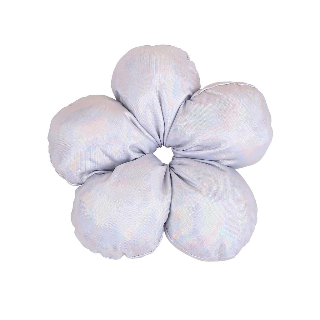 Koreanischer Übertriebener Übergroßer Silbriger Schwarzer Blume Scrunchie Kopfschmuck Frauen Mädchen Trendiges Design Elastisches Haarband Accessoires
