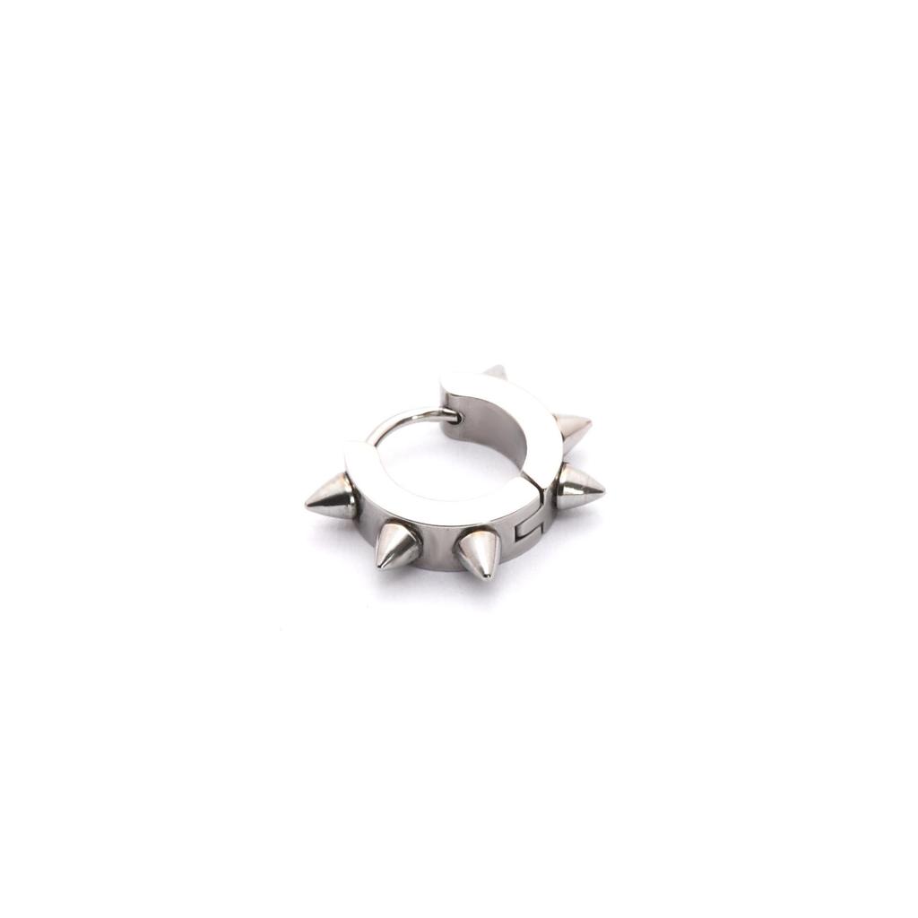 Stainless Steel Punk Spike Earrings with Color-Retaining Finish