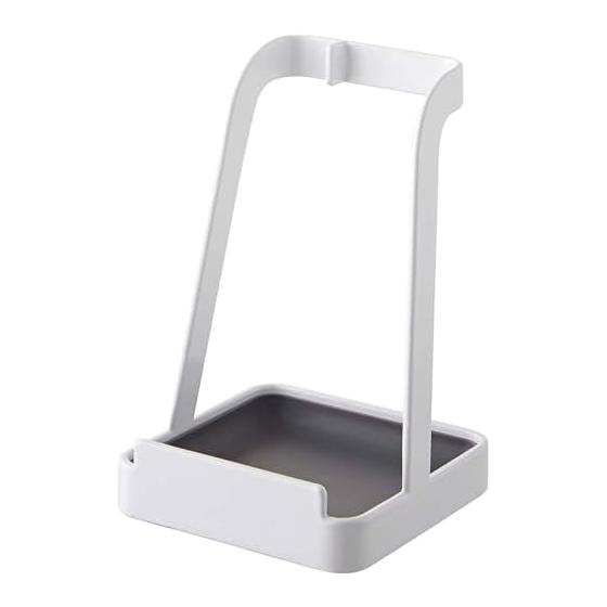 Yamazaki Tower Ladle & Pot Lid Stand, White, 2248 - Convenient for Holding Ladles, Chopsticks, and Pot Lids While Cooking, Also Serves As a Recipe or