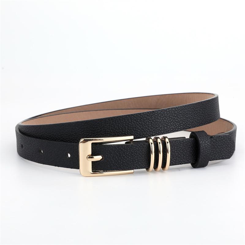 Versatile Waist Belt, Women s Decorative Dress, Fashionable Women s Belt, Imitation Leather, Gold Needle Buckle Jeans Belt чёрный
