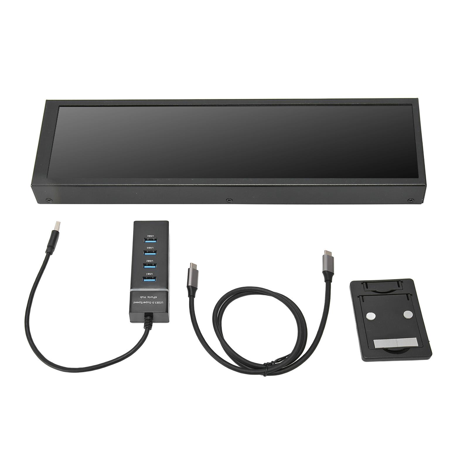 8.8in Computer Temp Monitor IPS 1920x480 60Hz for AIDA64 USB C Interface CPU GPU SSD Data Temperature Monitor for nero