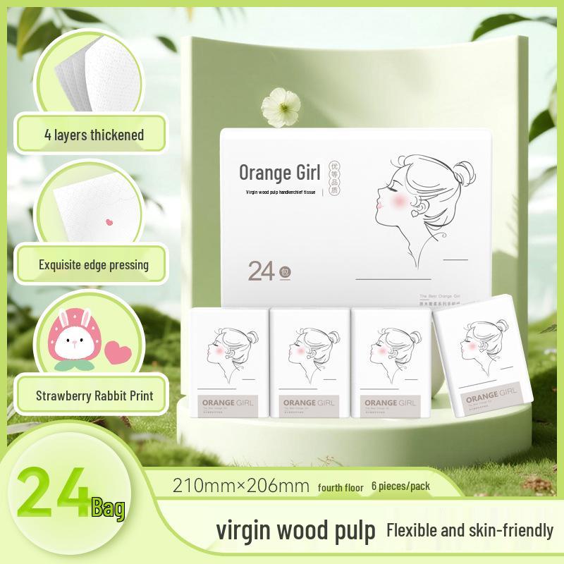 

Помаранчева дівчинка Милі портативні серветки для обличчя: Маленька упаковка серветок для гігієни та зручності.