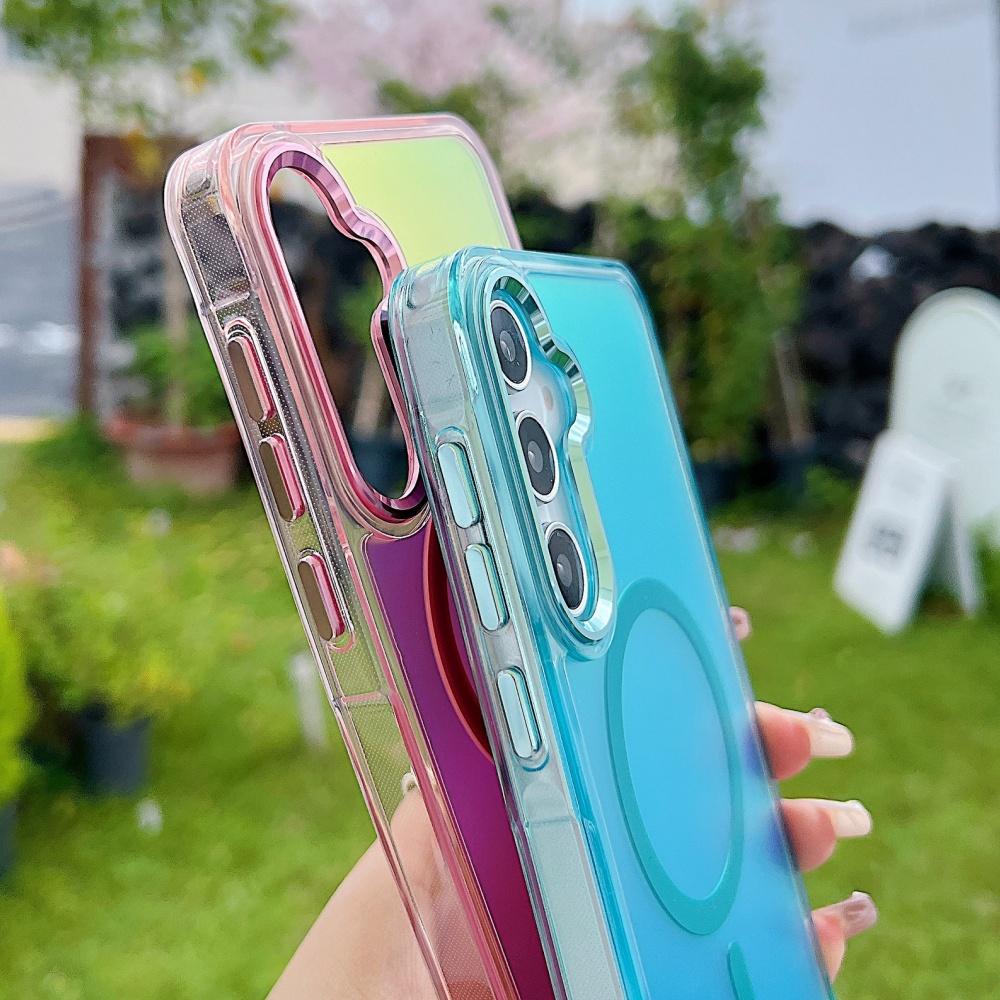 Color-Changing Magnetic Phone Case For Samsung S26 S25 S24 S23 Ultra Plus S25 FE edge A56 A36 A26 For Magsafe with Lanyard Coque