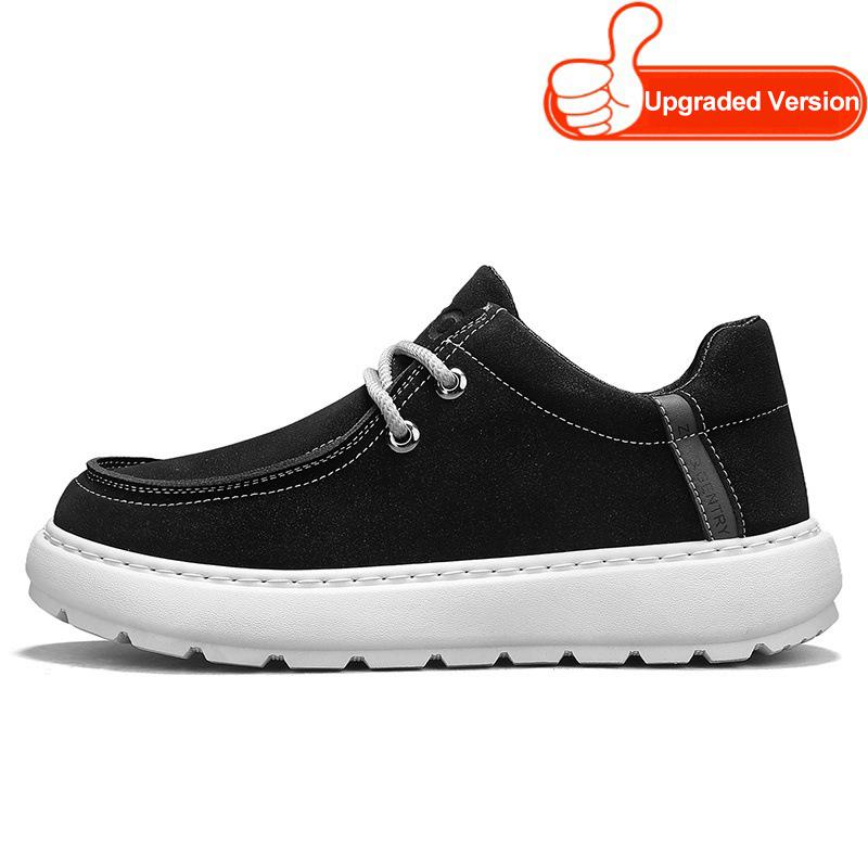 Fashion Solid-Color PU Leather Men's Lace-Up Casual Shoe Outdoor Sports Shoe Thick-Soled Anti-Slip Walking Shoes Man Dress Shoes
