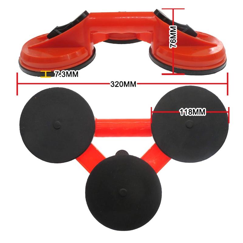 Single Double Head Suction Cup Red Plastic Glass Dent Puller Tile Floor Door Plate Panel Carrying Tool Heavy Replacement