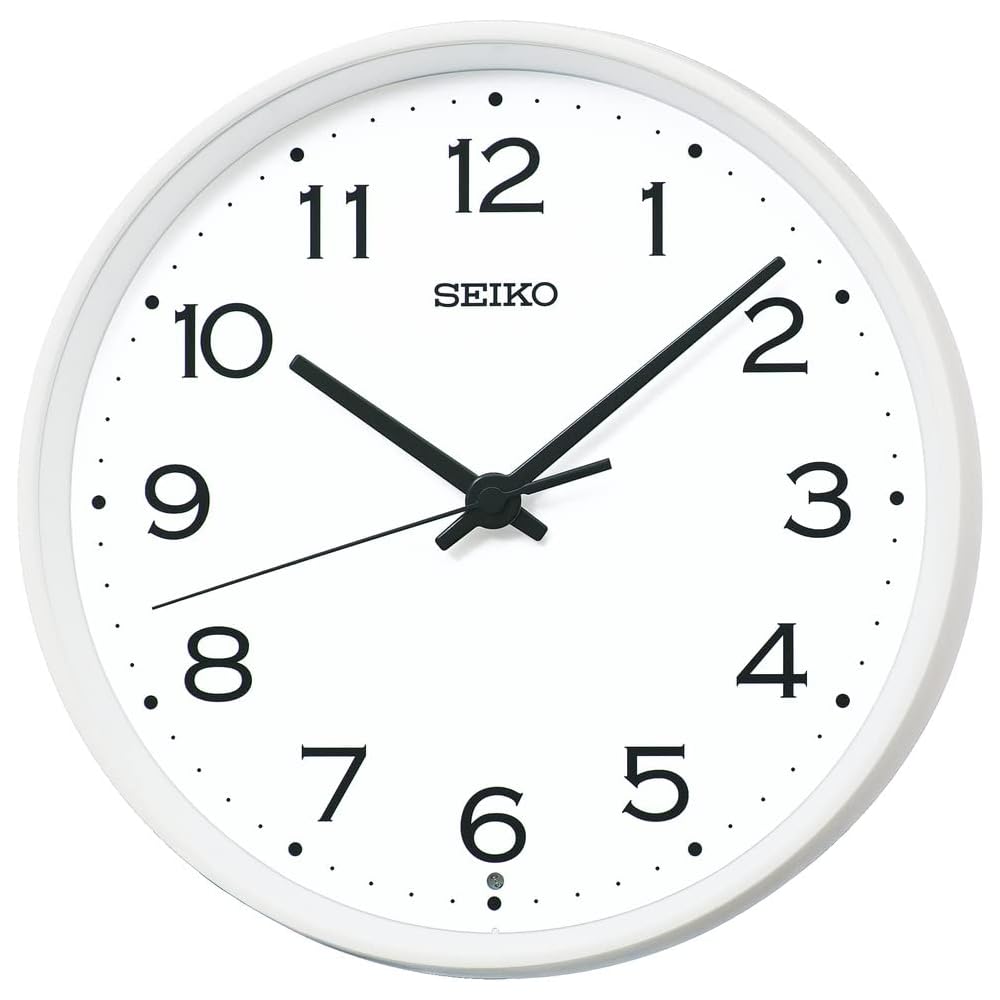 Seiko Clock Wall Clock, Radio Controlled, Analog, Metal Frame, White, Diameter 270 x 48mm, KX268W