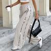 Women's Loose Casual Leopard Print Drawstring Wide Leg Pants