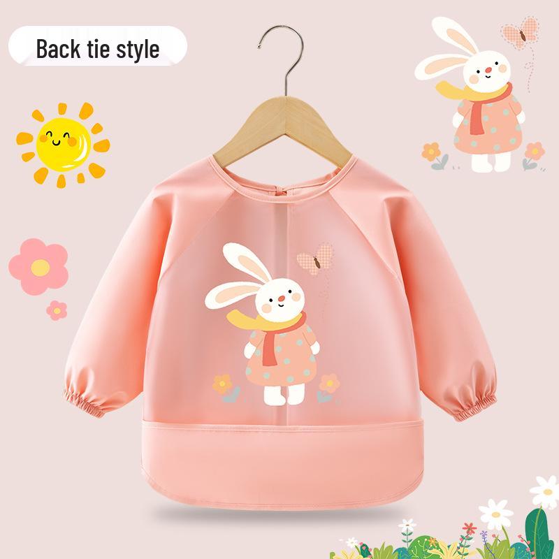 Waterproof Children's Long-Sleeve Coveralls - Anti-Stain Protective Bib Apron for Infants.