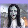 Máscara de Bruja de Pelo Largo Aterradora Cara de Fantasma Espeluznante Para Fiesta de Halloween O Eventos de Cosplay