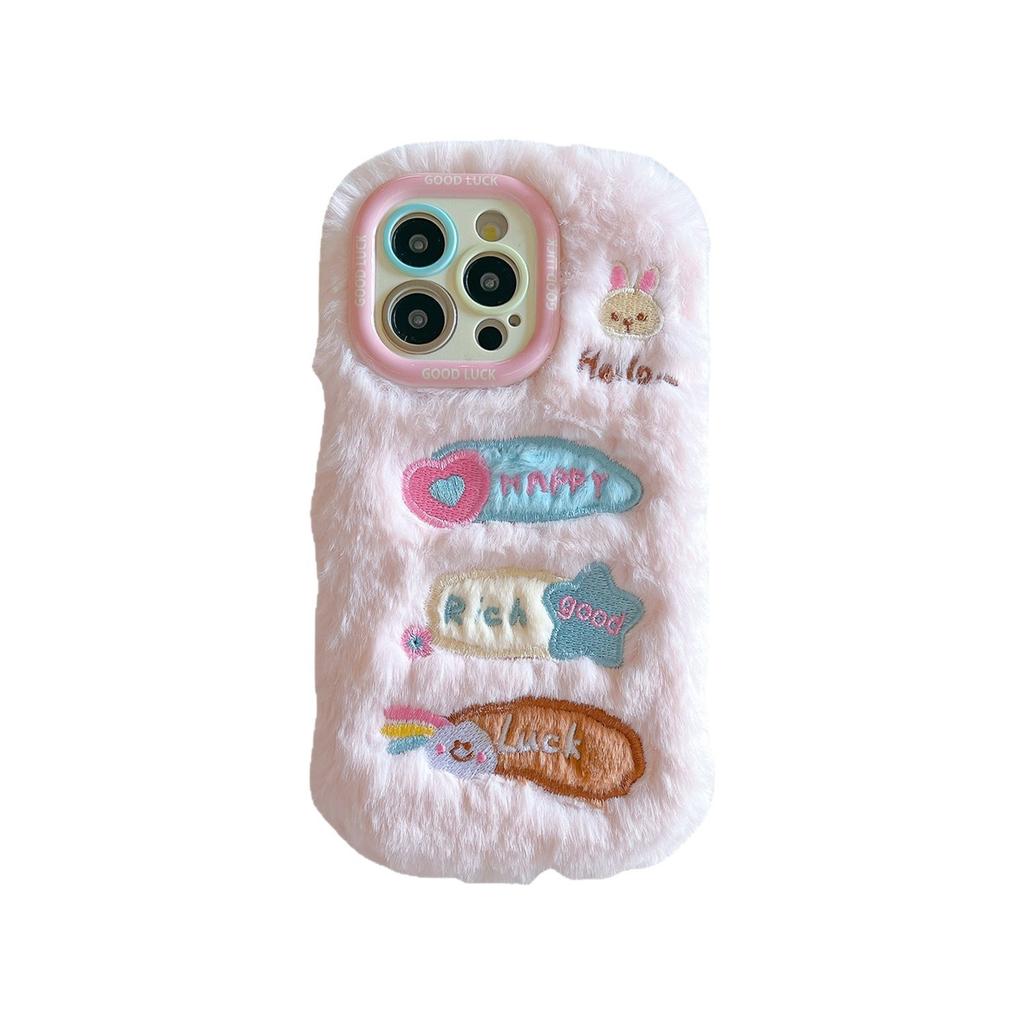 Plush Multicolored Love Mobile Phone Case for Apple 17PROMAX Lens Holder 15 Autumn and Winter 14 Fluffy 11