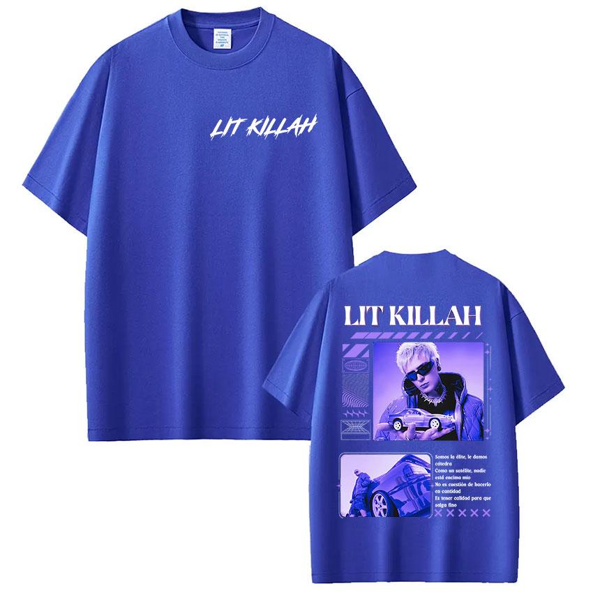 Rapper Lit Killah Album Tshirt Tour Merch Vintage Oversized Short Sleeve Tshirts Unisexs Hip Hop Gothic Punk T Shirts Streetwear