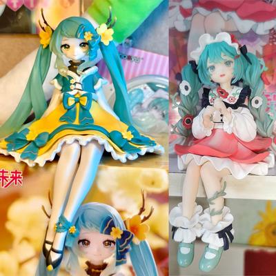 Stokta Hatsune Miku Noodle Stopper Çiçek Perisi Serisi -Anemone Ver.- 14CM PVC Anime Aksiyon Figürleri Model Koleksiyonu Oyuncak