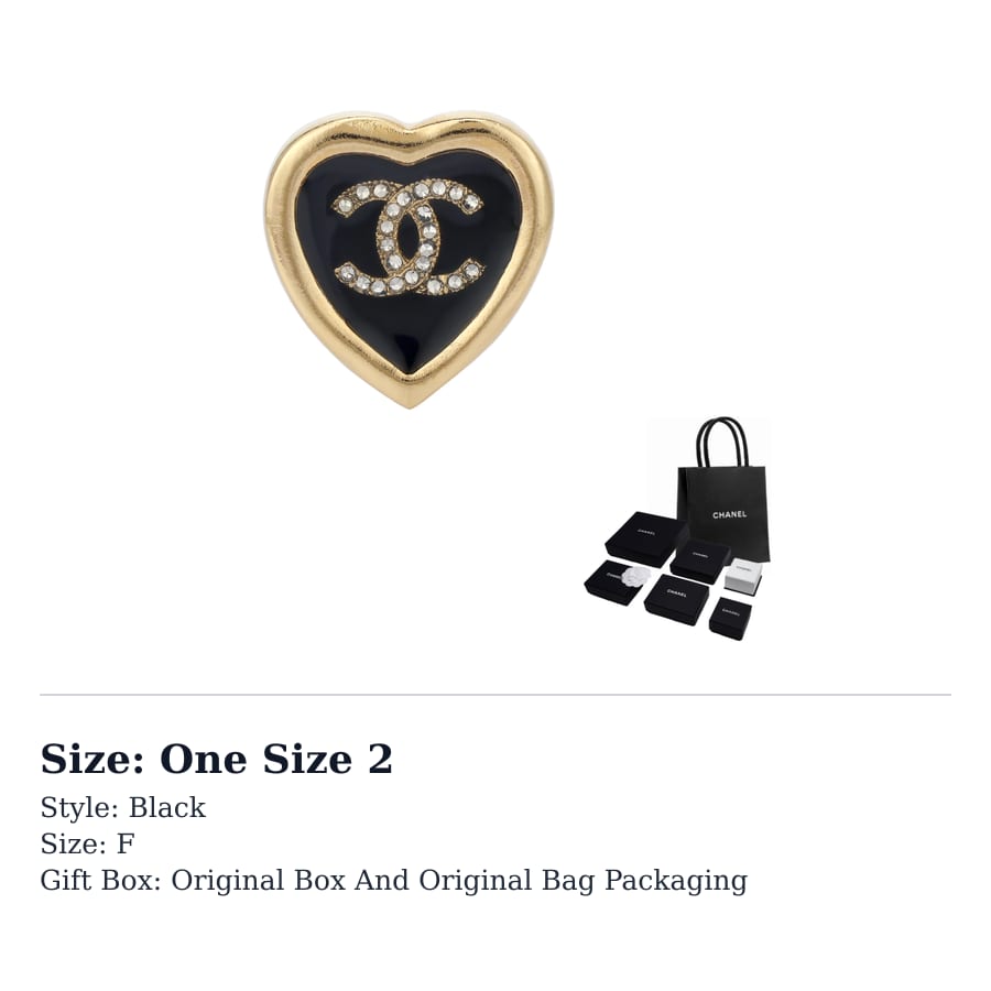 CHANEL Stud Earrings Unisex Black AB-25B-043