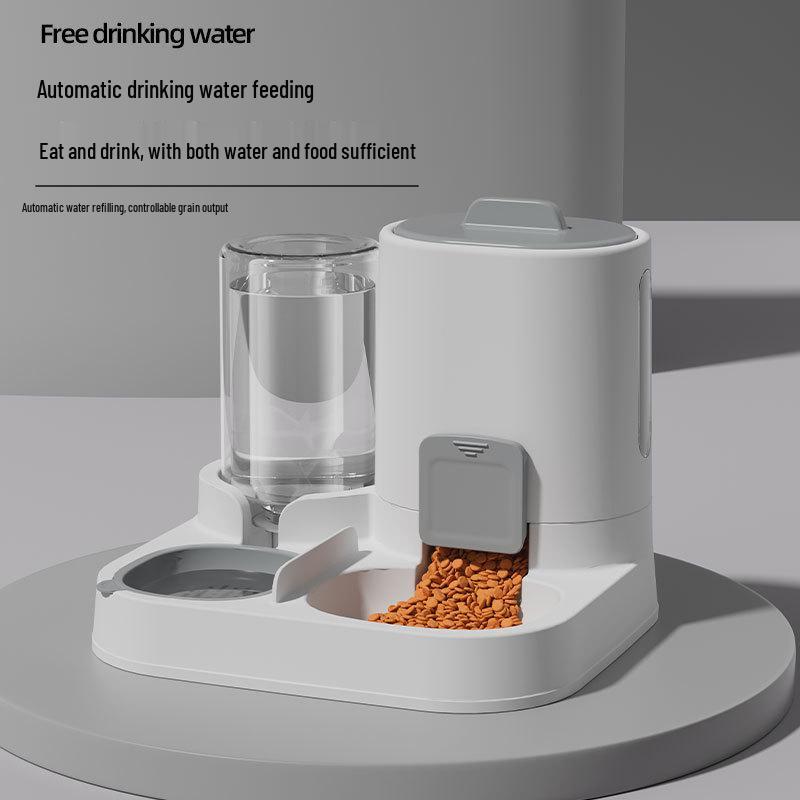 Pet Automatic Food & Water Dispenser with Large Capacity Dual Bowls for Cats & Dogs