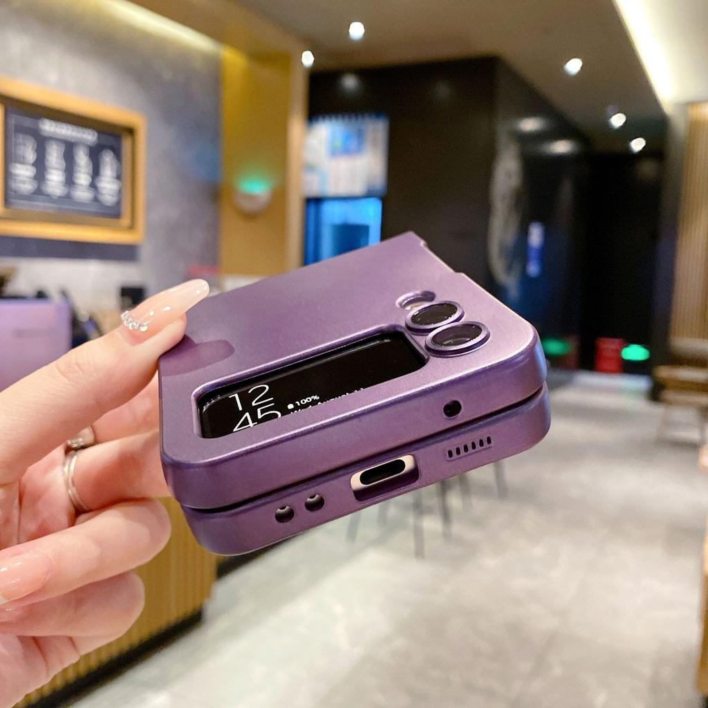 New Model Suitable for Samsung ZFLIP7 Foldable Wireless Charging Mobile Phone Case Zflip6 Liquid Metal Paint Magnetic Protective Case