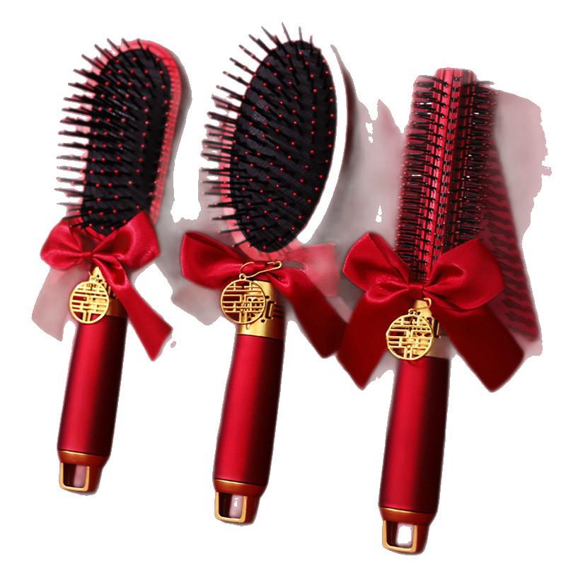 Red Cushion Comb Pair for Bride's Dowry - Wedding-Ready Accessory