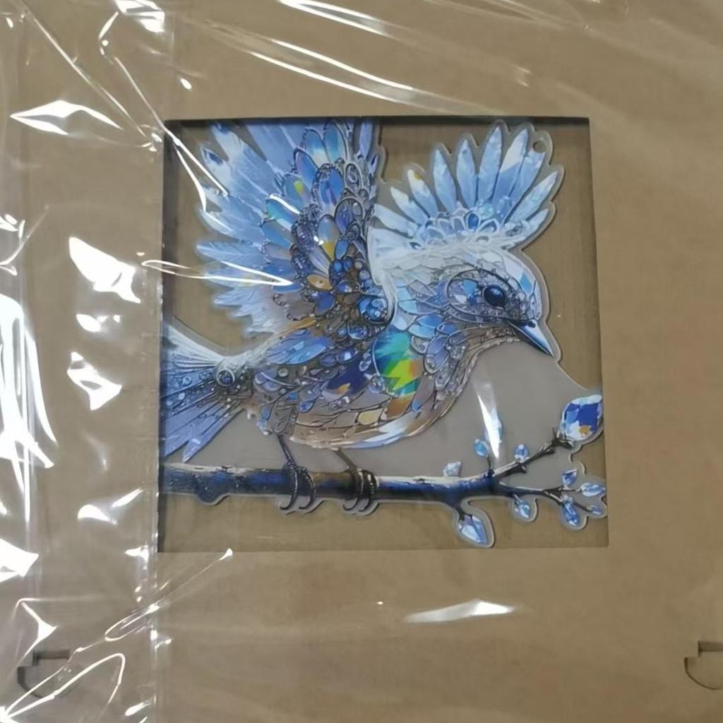 Ornement d'oiseau plat 2D en acrylique – Art mural élégant et minimaliste pour la maison et le jardin