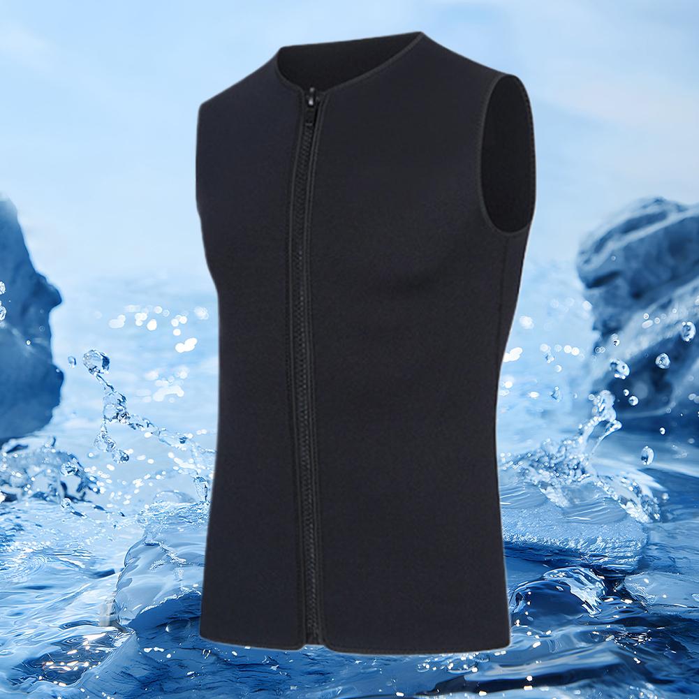 Men Wetsuit Top 3mm Neoprene Wetsuit Vest with Front Zipper Sleeveless Top Thermal Diving Vest for Surfing Snorkeling