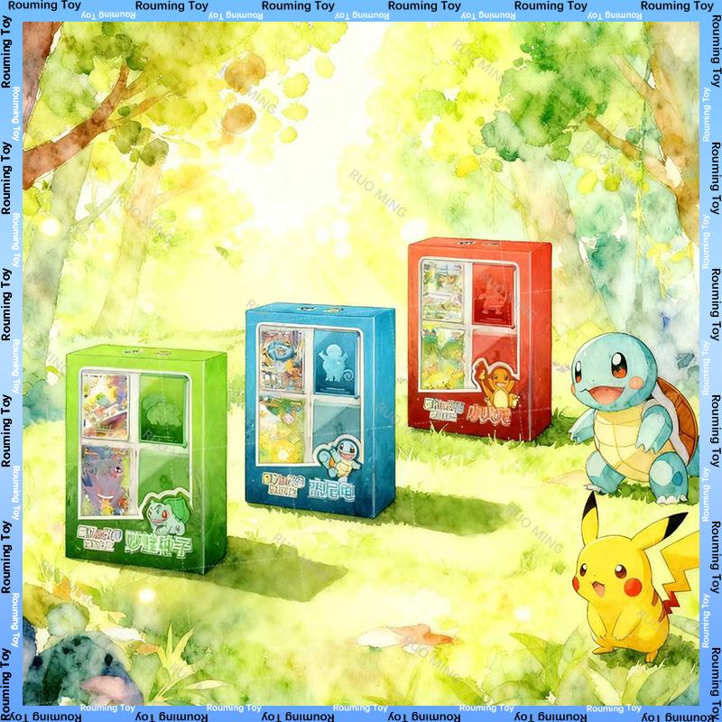 In Stock New Pokemon Chinese Cards Collected 151 The Initial Partner Gift Box Charmander Squirtle Bulbasaur Scarlet And Violet